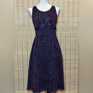 3 for $20 🌷I Heart Ronson dress XS purple feather print sleeveless purple